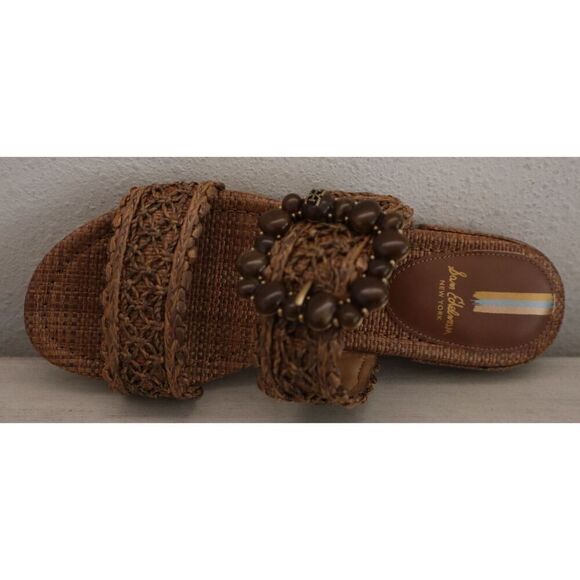 Sam Edelman J0187F2251 WMNs Sz 7M Dark Natural Raffia Elisa 2-Strap Sandals - Picture 7 of 15